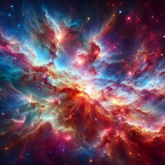 Fototapeta premium Cosmic Galaxy with Vibrant Nebulas
