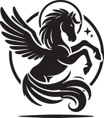 Fototapeta premium horse angle victor silhouette style.