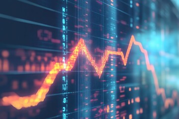 Abstract Digital Stock Market Graph Display