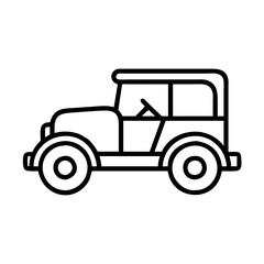 vintage car icon, vintage car line art - simple line art of vintage car, perfect for vintage car logos and icons