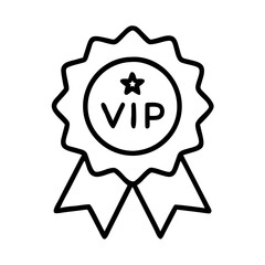 vip badge icon, vip badge line art - simple line art of vip badge, perfect for vip badge logos and icons