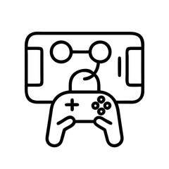 virtual controller icon, virtual controller line art - simple line art of virtual controller, perfect for virtual controller logos and icons