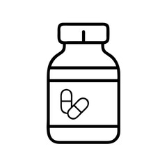 vitamin bottle icon, vitamin bottle line art - simple line art of vitamin bottle, perfect for vitamin bottle logos and icons