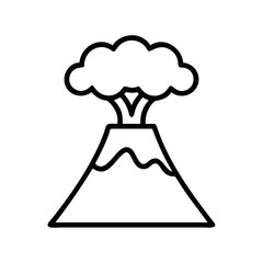 volcano icon, volcano line art - simple line art of volcano, perfect for volcano logos and icons