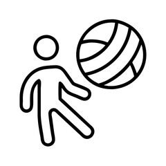 Fototapeta premium volleyball icon, volleyball line art - simple line art of volleyball, perfect for volleyball logos and icons