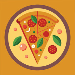 Fototapeta premium Delicious Pizza Food Vector Illustration: Fresh, Tasty Pizza Design on White Background