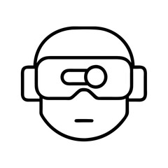 vr headset icon, vr headset line art - simple line art of vr headset, perfect for vr headset logos and icons