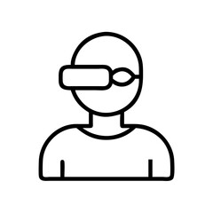 vr user icon, vr user line art - simple line art of vr user, perfect for vr user logos and icons