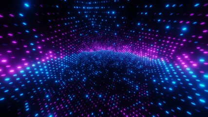 Blue and purple neon cube dots abstract vj loop - Powered by Adobe