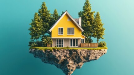 High-interest loans, housing market strain, 3D illustration