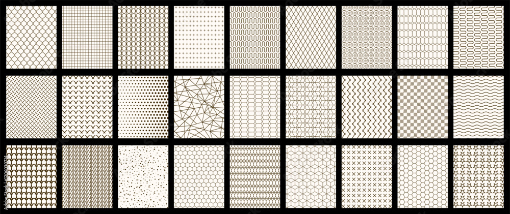 Aufkleber Geometric seamless patterns set. Abstract geometric graphic design print pattern cubes. Patterns, backgrounds and wallpapers for design