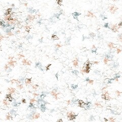 Thin curves and bright splashes. Abstract seamless hand drawn background. Japanese pattern imitation. Otter brown, cool grey, quill grey and very light brown colors.