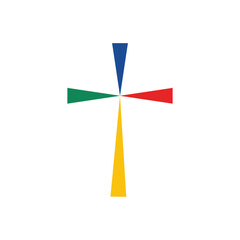 Colorful cross icon vector 