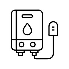 water heater icon, water heater line art - simple line art of water heater, perfect for water heater logos and icons