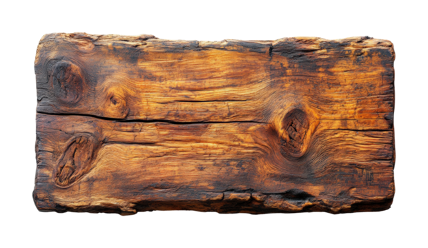 Rustic wooden board natural texture high-quality minimalist style top view creative concept for home isolated on transparent background