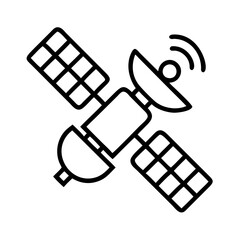 weather satellite icon, weather satellite line art - simple line art of weather satellite, perfect for weather satellite logos and icons