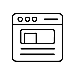 web page icon, web page line art - simple line art of web page, perfect for web page logos and icons