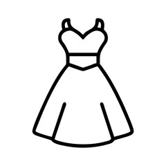 wedding dress icon, wedding dress line art - simple line art of wedding dress, perfect for wedding dress logos and icons
