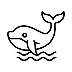 whale icon, whale line art - simple line art of whale, perfect for whale logos and icons