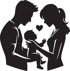 mother care her child silhouette victor design.