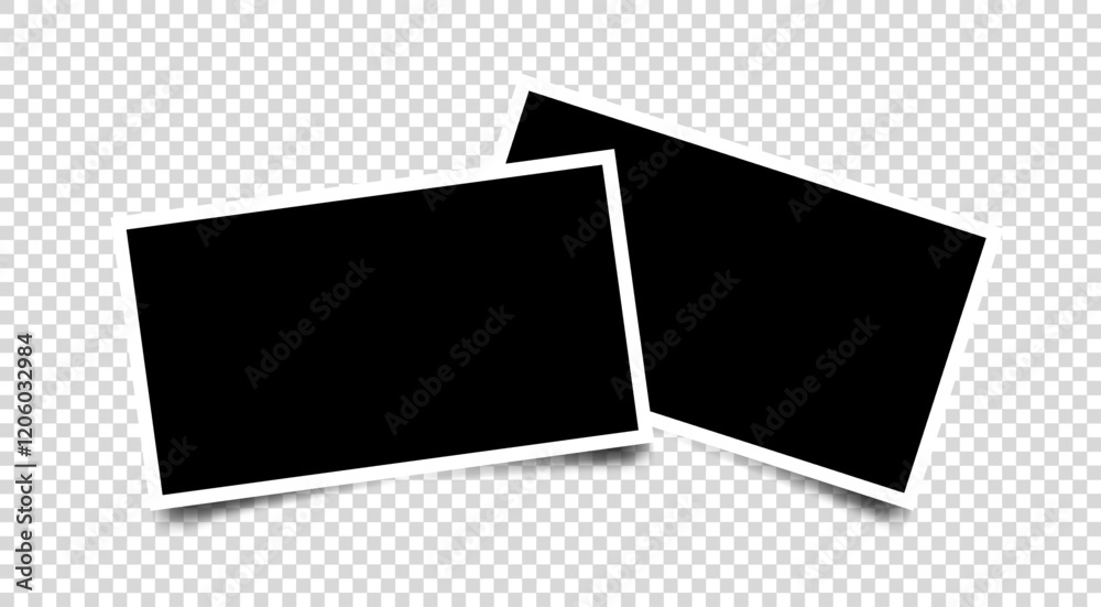 Poster realistic duo photo frame isolated on transparent background.