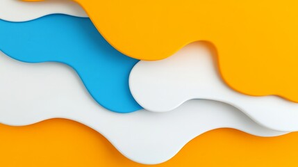 Abstract layered shapes in vibrant color create a modern graphic design.