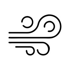 wind icon, wind line art - simple line art of wind, perfect for wind logos and icons