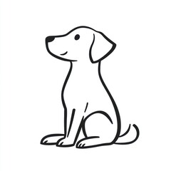Happy dog sitting, white background, pet illustration, website design (3)