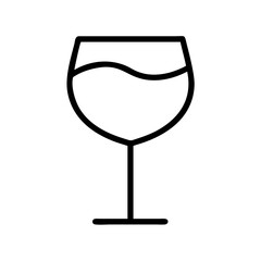 wine glass icon, wine glass line art - simple line art of wine glass, perfect for wine glass logos and icons