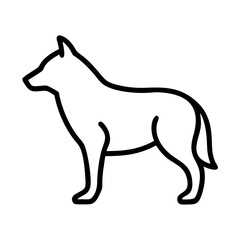 wolf icon, wolf line art - simple line art of wolf, perfect for wolf logos and icons