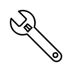 wrench icon, wrench line art - simple line art of wrench, perfect for wrench logos and icons