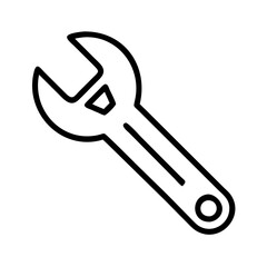 wrench icon, wrench line art - simple line art of wrench, perfect for wrench logos and icons