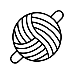 yarn icon, yarn line art - simple line art of yarn, perfect for yarn logos and icons