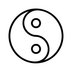 yin yang icon, yin yang line art - simple line art of yin yang, perfect for yin yang logos and icons