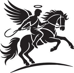 horse angel silhouette victor design