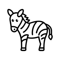 zebra icon, zebra line art - simple line art of zebra, perfect for zebra logos and icons