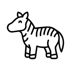 zebra icon, zebra line art - simple line art of zebra, perfect for zebra logos and icons