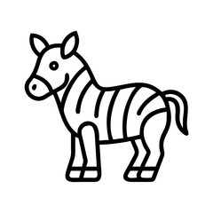 zebra icon, zebra line art - simple line art of zebra, perfect for zebra logos and icons