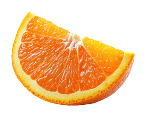 Fresh orange slice food fruit presentation minimalist style close-up view visual appeal isolated on transparent background