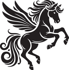Obraz premium horse angel silhouette victor design.