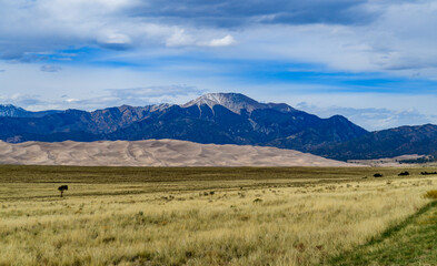 Great Sand Dunes with mountains in the background, Colorado - USA