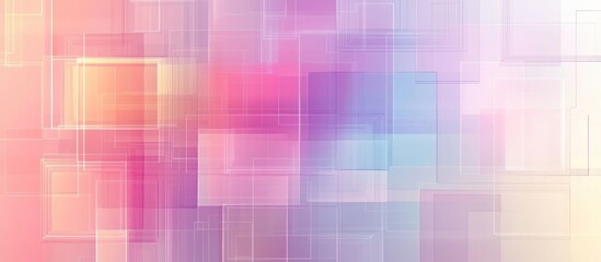 Geometric gradient pattern, soft lines blending into squares and rectangles, pastel colors on a smooth background 