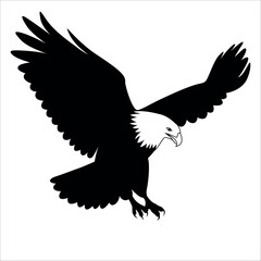 American Eagle Bird Silhouette Vector illustration