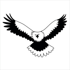 Obraz premium American Eagle Bird Silhouette Vector illustration