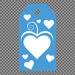 Set of gift or price tags shapes with hearts and love. Realistic Cardboard label,tags,shopping gift card with string collection. Vector templates for cutting. Valentine's Day tag stencils.