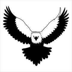 Obraz premium American Eagle Bird Silhouette Vector illustration
