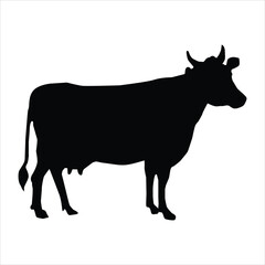 silhouette of a cow on a white background