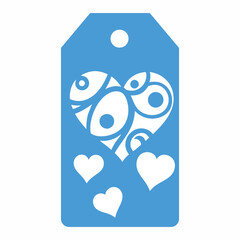 Set of gift or price tags shapes with hearts and love. Realistic Cardboard label,tags,shopping gift card with string collection. Vector templates for cutting. Valentine's Day tag stencils.