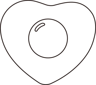 recommend clip art: Fried egg on heart-shaped outline.
                    Heart shaped poached egg coloring page isolated.
                    Transparent background.