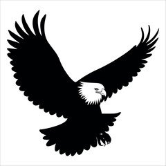 Obraz premium American Eagle Bird Silhouette Vector illustration